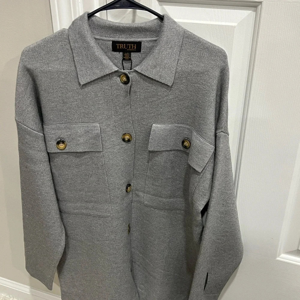 TRUTH by Republic grey Sweater Jacket